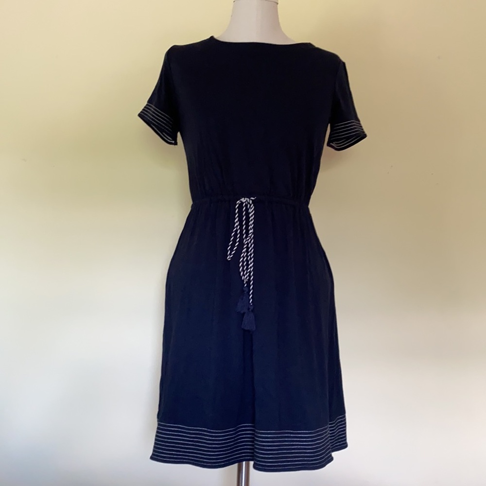 Loft Navy Nautical Jersey dress